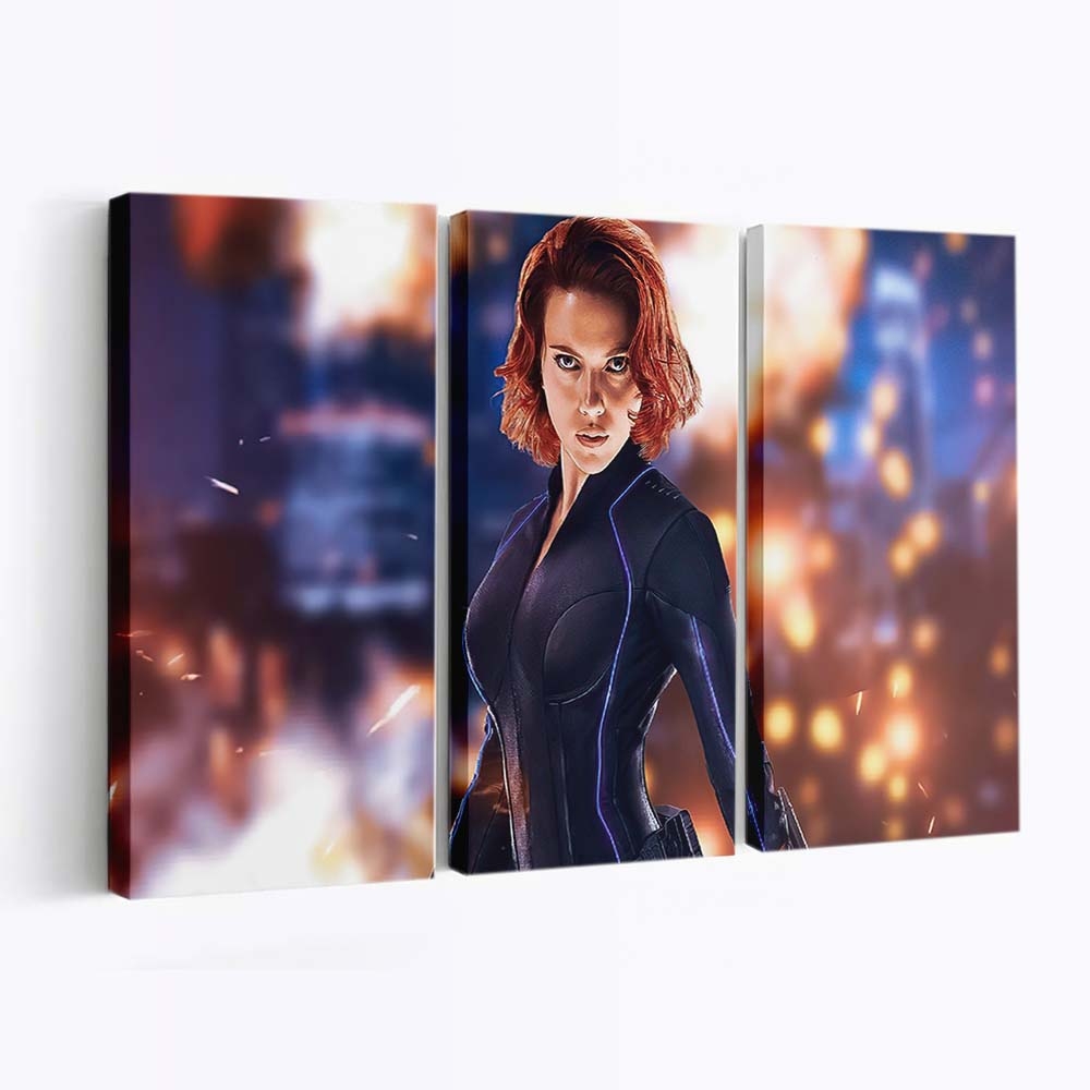 Black Widow With Lightsaber Leinwandbild Marvel Wandbild