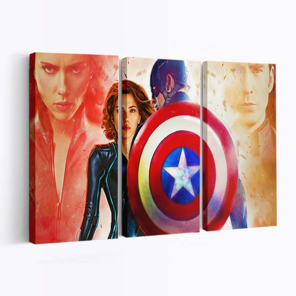 Black Widow X Captain America Leinwandbild Marvel Wandbild