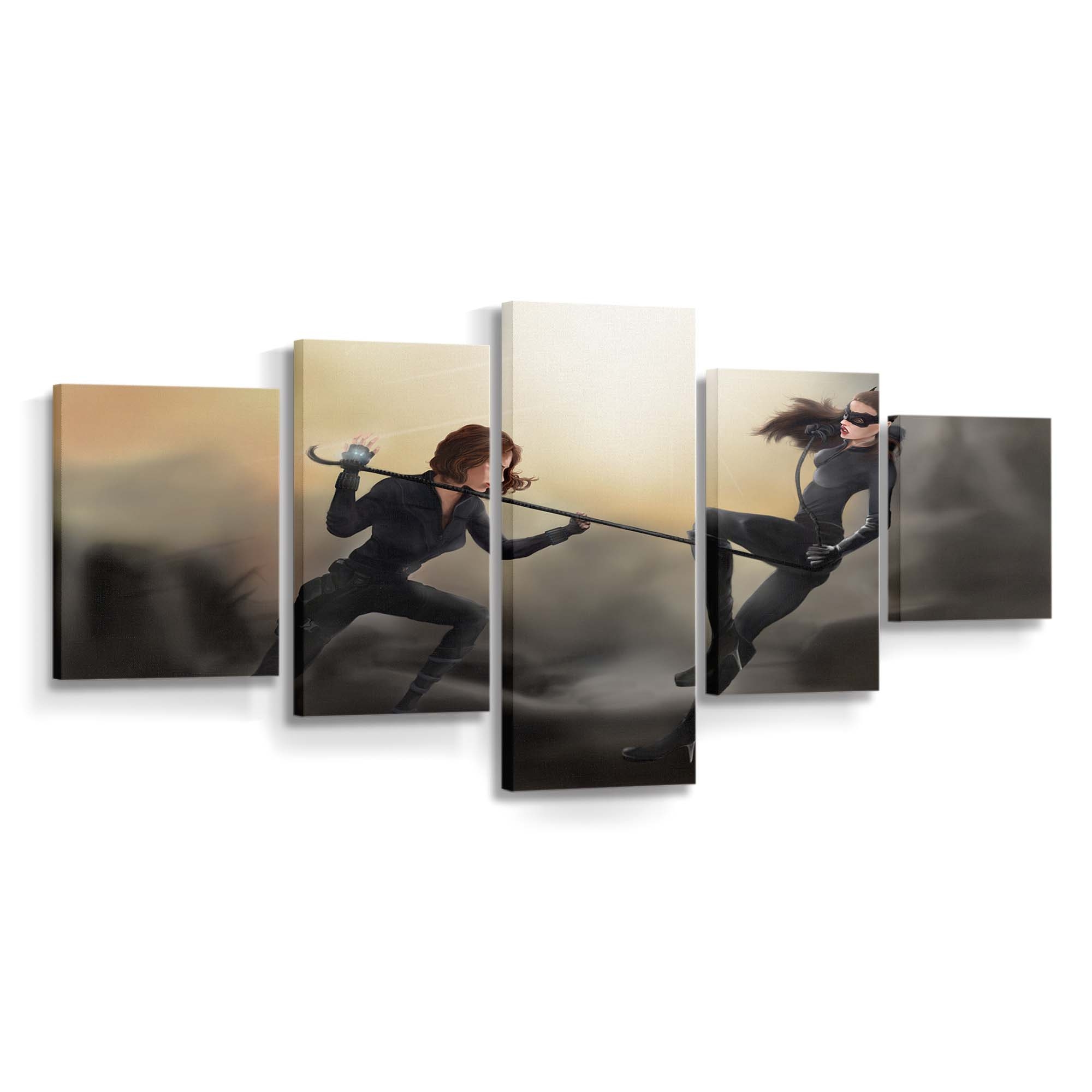 Black Widow Catwoman Art Leinwandbild Marvel Wandbild 