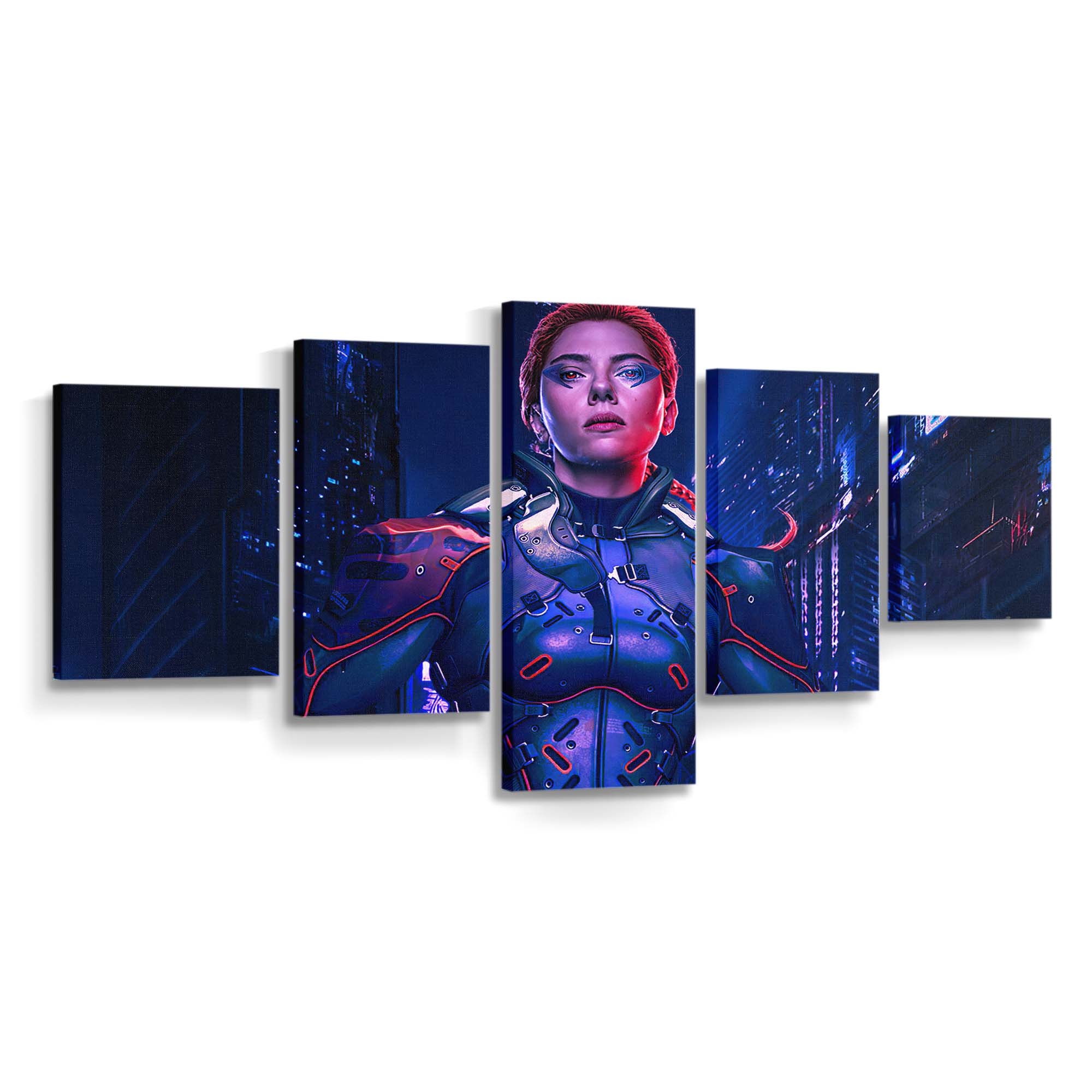Black Widow Cyberpunk Leinwandbild Marvel Wandbild 