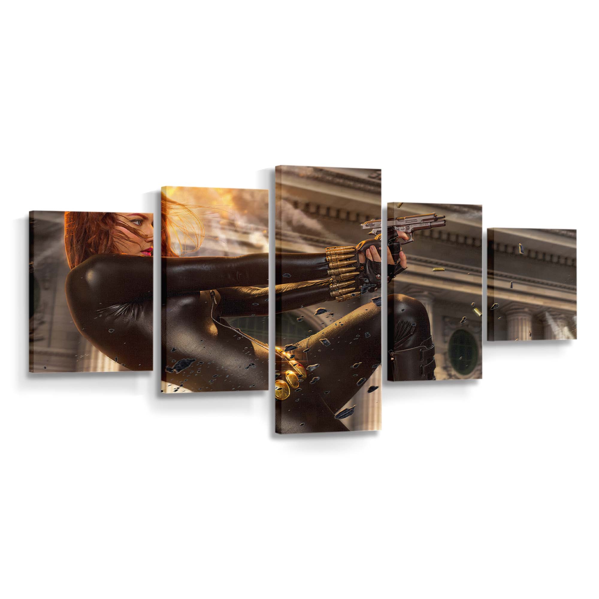 Black Widow Killing The Enemies Leinwandbild Marvel Wandbild 