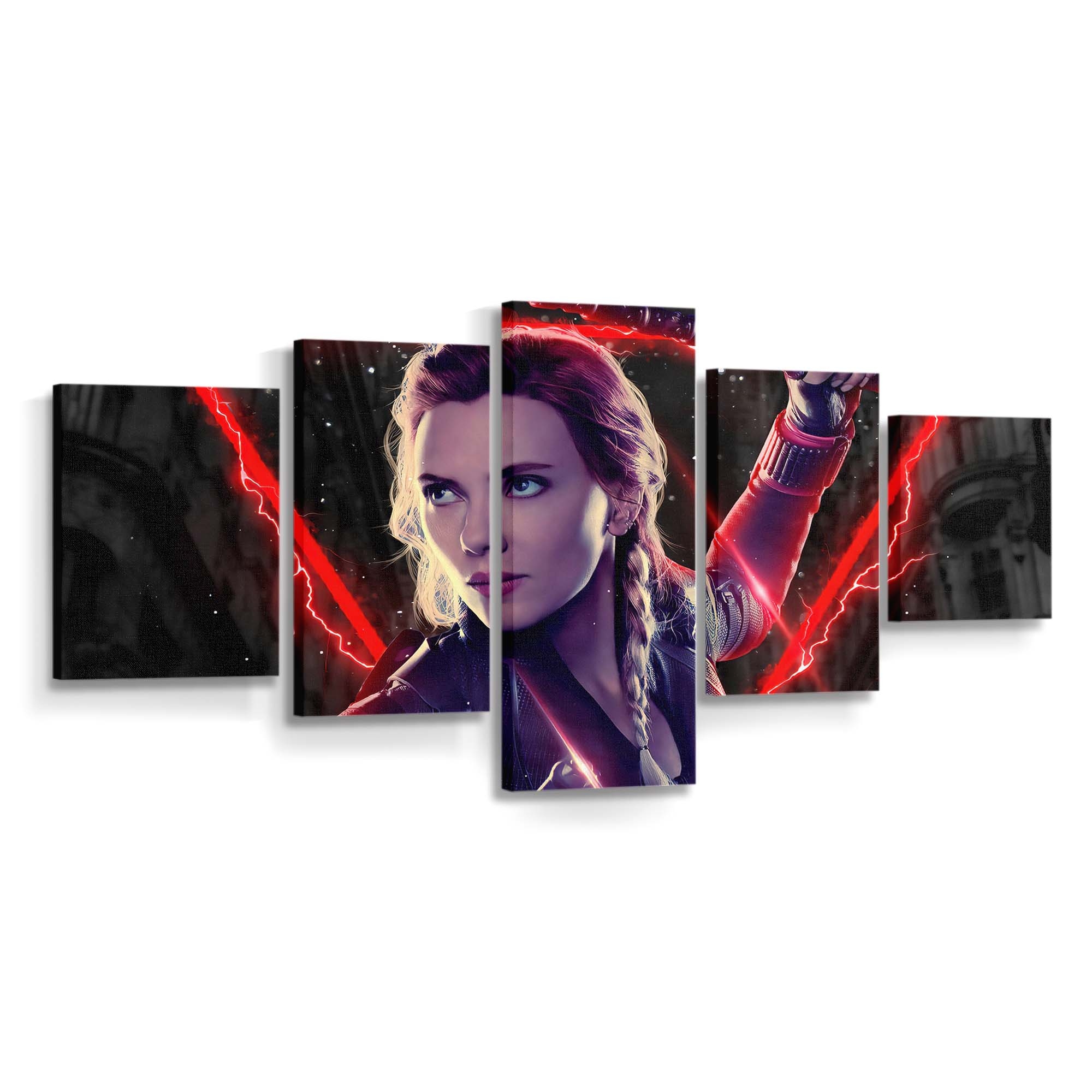 Black Widow Lightning Leinwandbild Marvel Wandbild