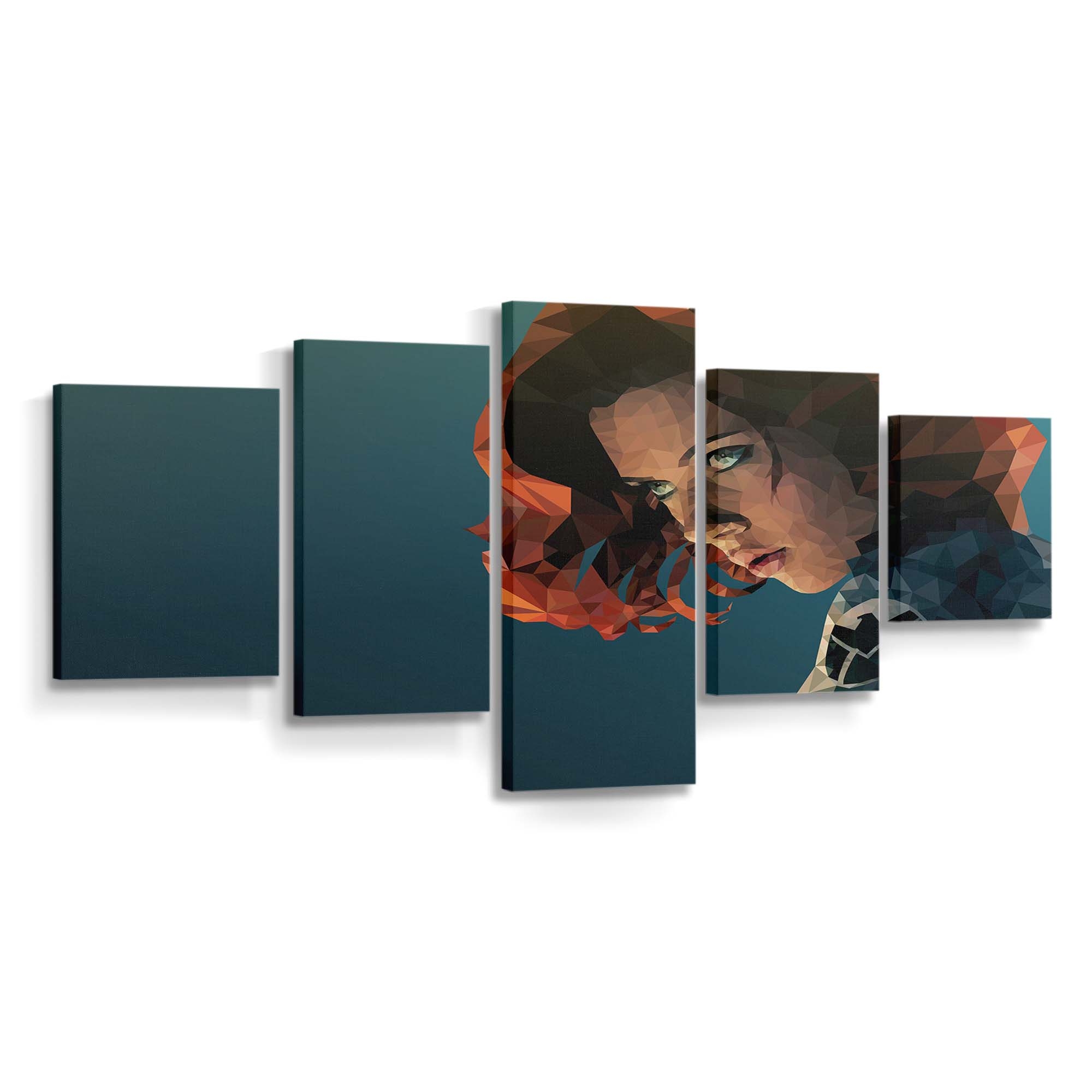 Black Widow Low Poly Art Leinwandbild Marvel Wandbild 