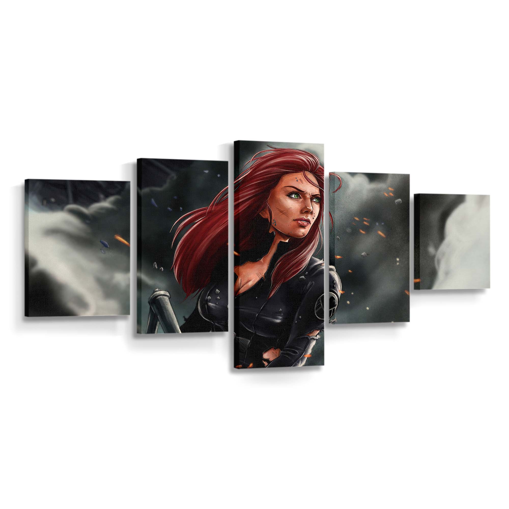 Black Widow Marvel Illustration Leinwandbild Marvel Wandbild 
