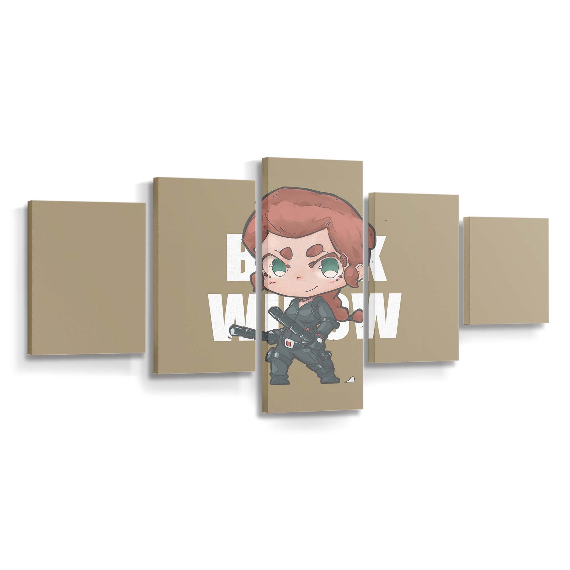 Black Widow Minimal Chibbi Leinwandbild Marvel Wandbild 