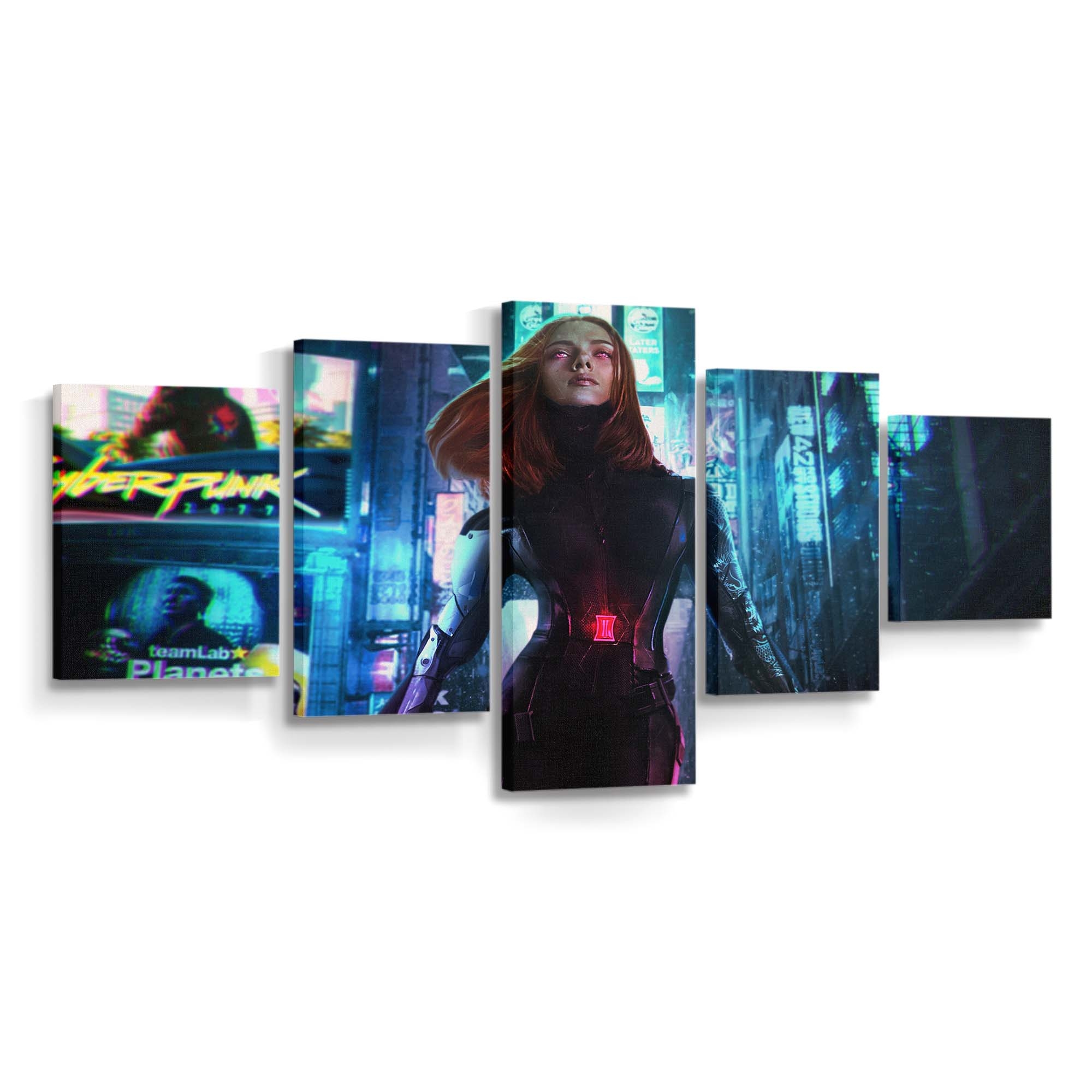 Cyberpunk 2077 Black Widow Leinwandbild Marvel Wandbild 