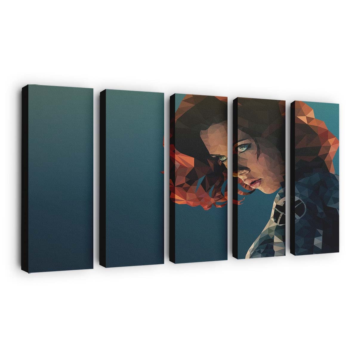 Black Widow Low Poly Art Leinwandbild Marvel Wandbild