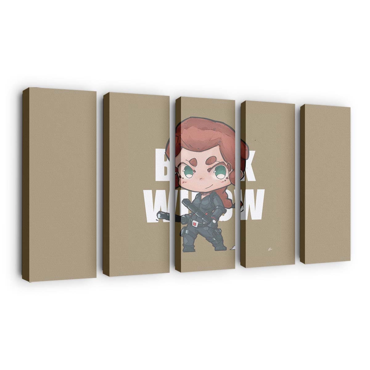 Black Widow Minimal Chibbi Leinwandbild Marvel Wandbild