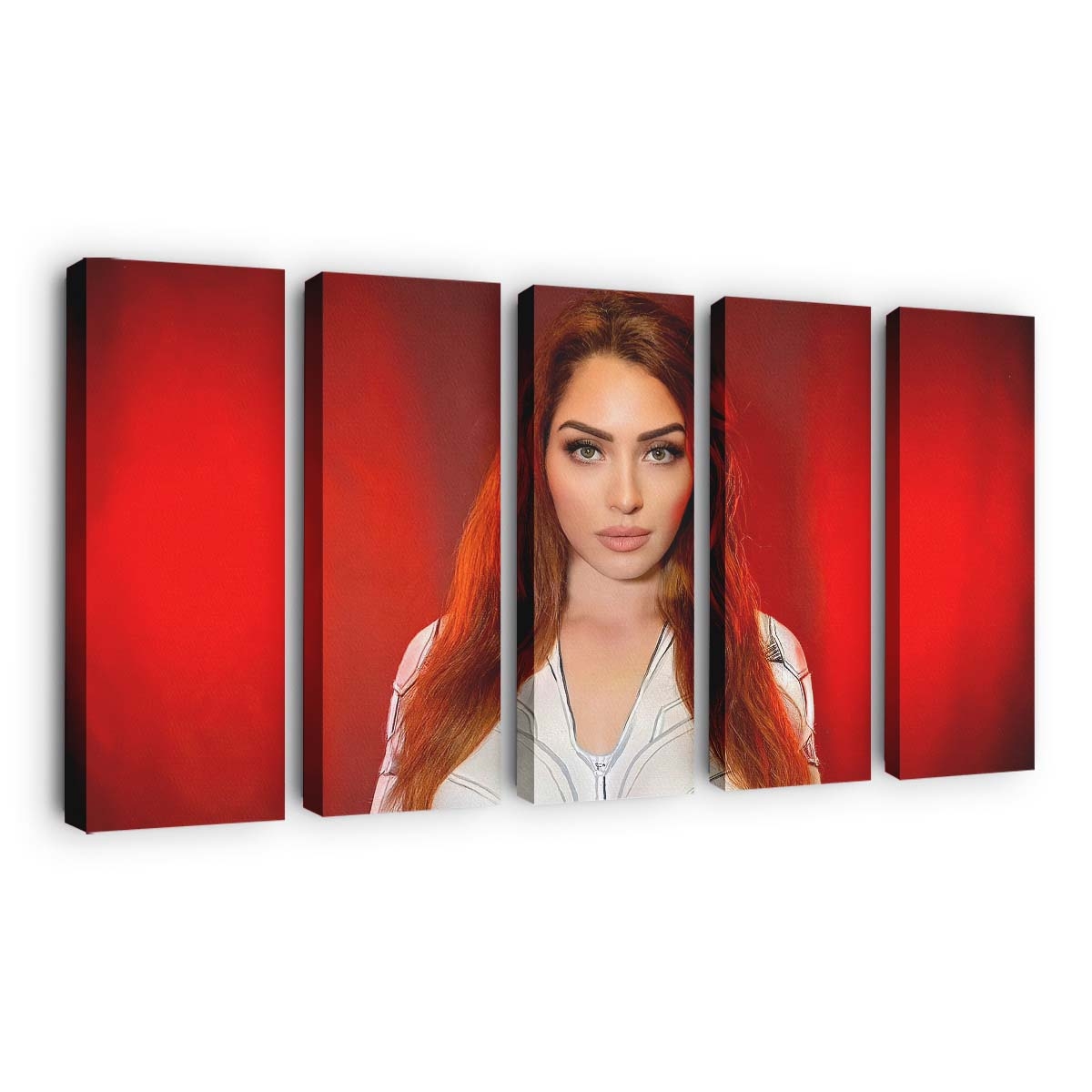 Black Widow White Suit Cosplay Leinwandbild Marvel Wandbild