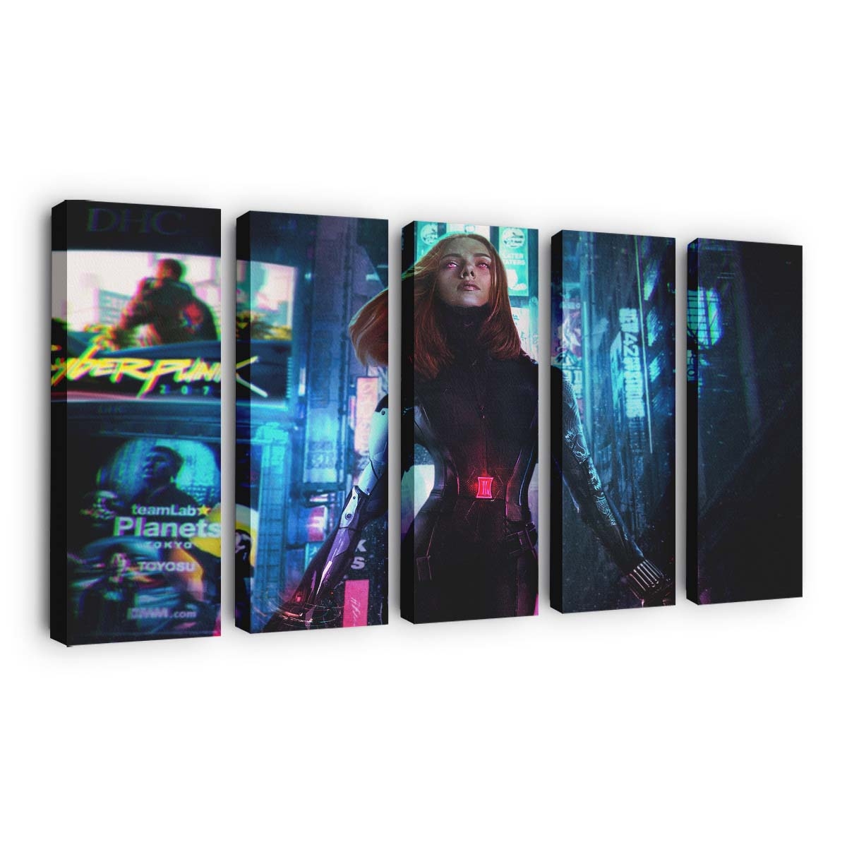 Cyberpunk 2077 Black Widow Leinwandbild Marvel Wandbild