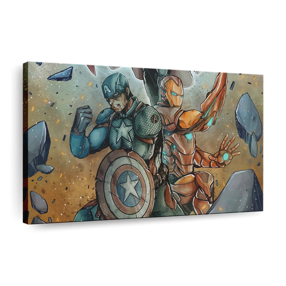 Captain Amerika und Eisenmann Fan Made Leinwandbild - Marvel Wanddeko