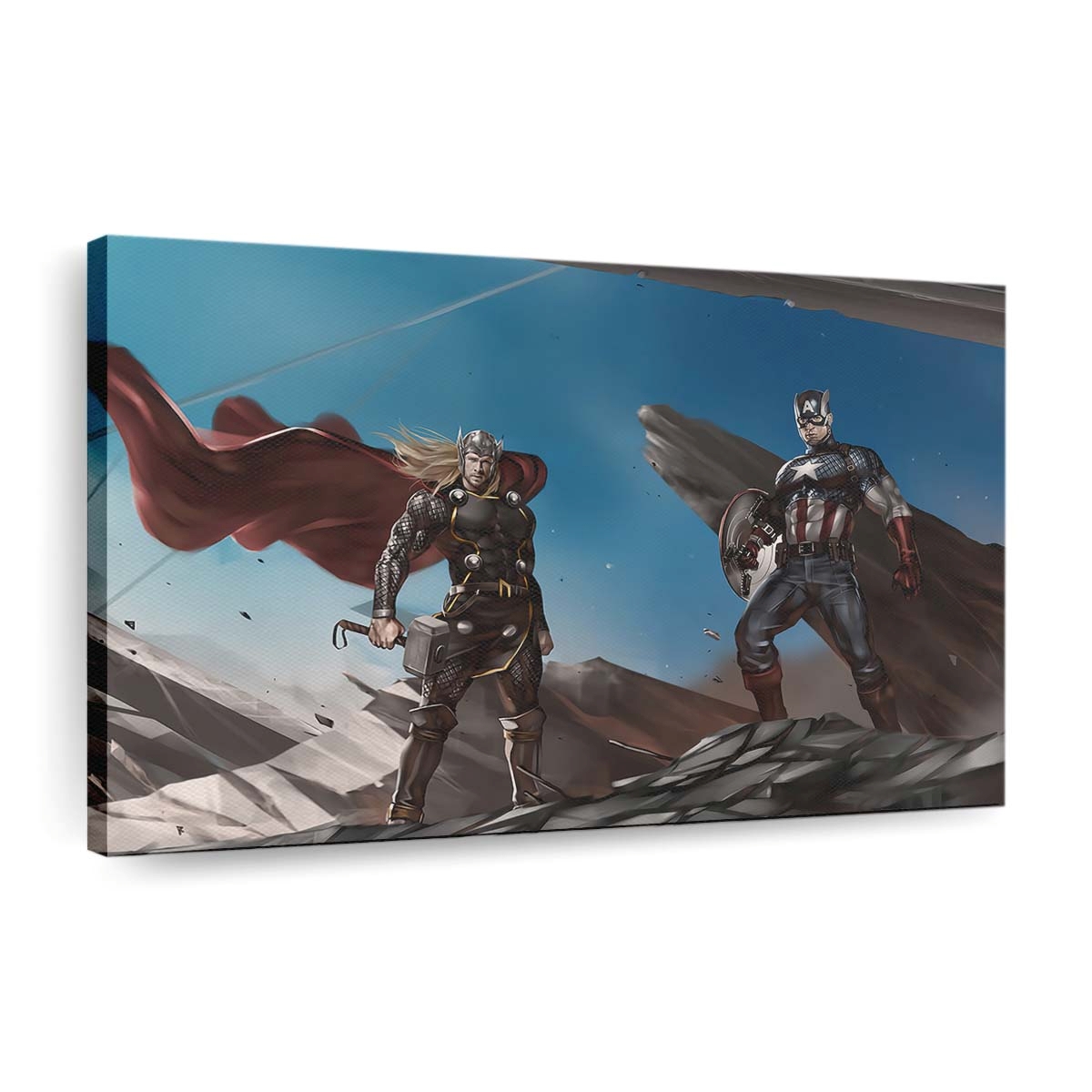 Hauptmann Amerika und Thor Leinwandbild - Marvel Wanddeko