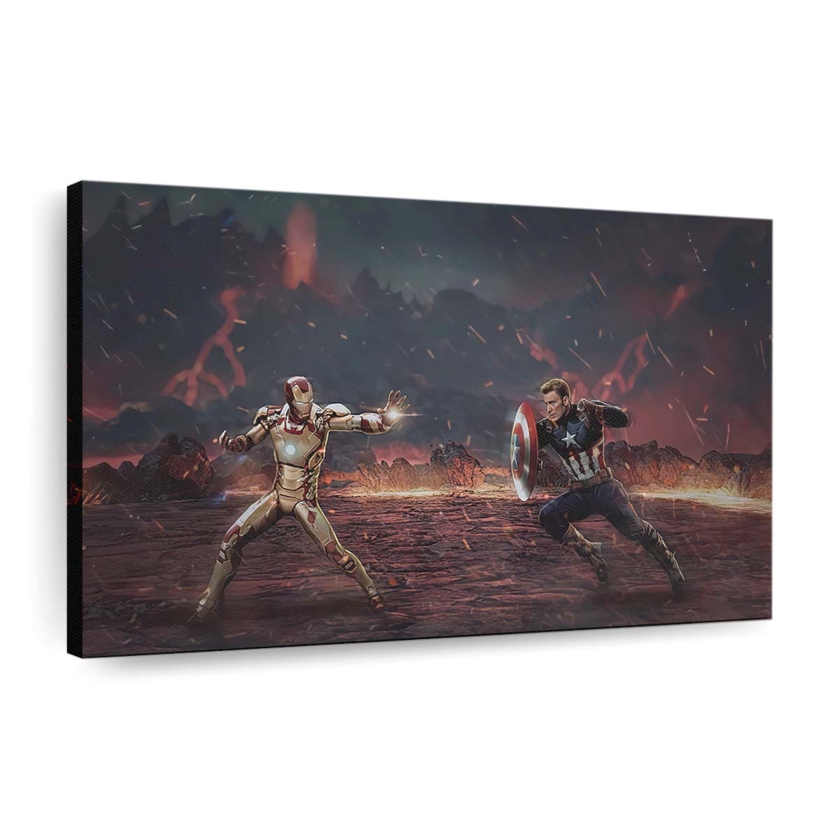 Captain Amerika Bürgerkrieg X Tekken Leinwandbild - Marvel Wanddeko