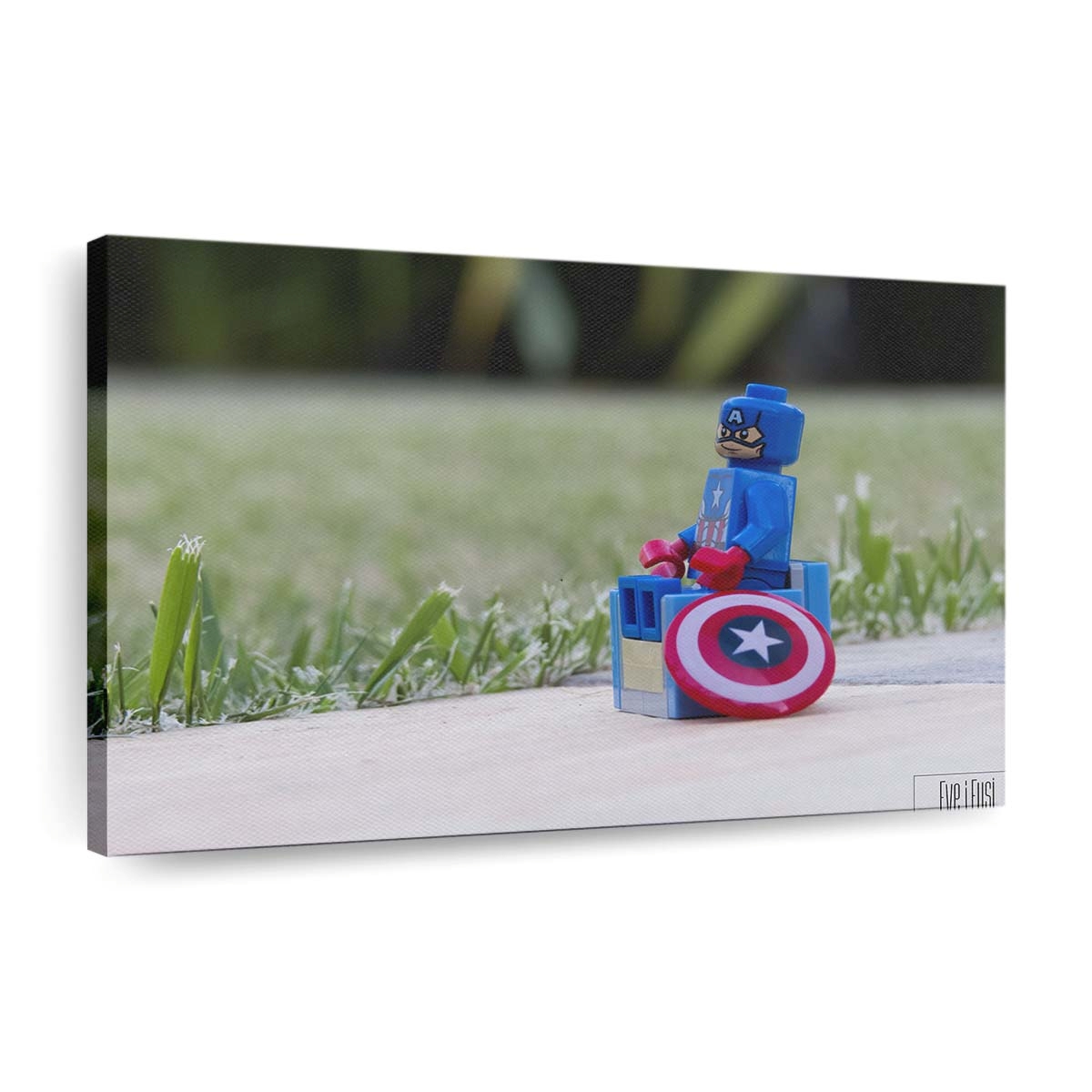 Captain Amerika Lego Hintergrundbild Leinwandbild - Marvel Wanddeko