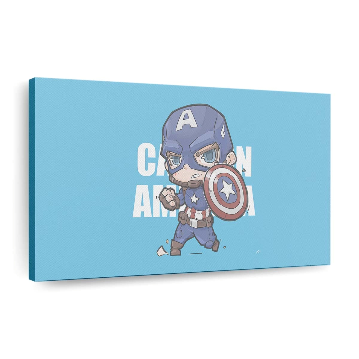 Captain Amerika Minimal Chibbi Leinwandbild - Marvel Wanddeko