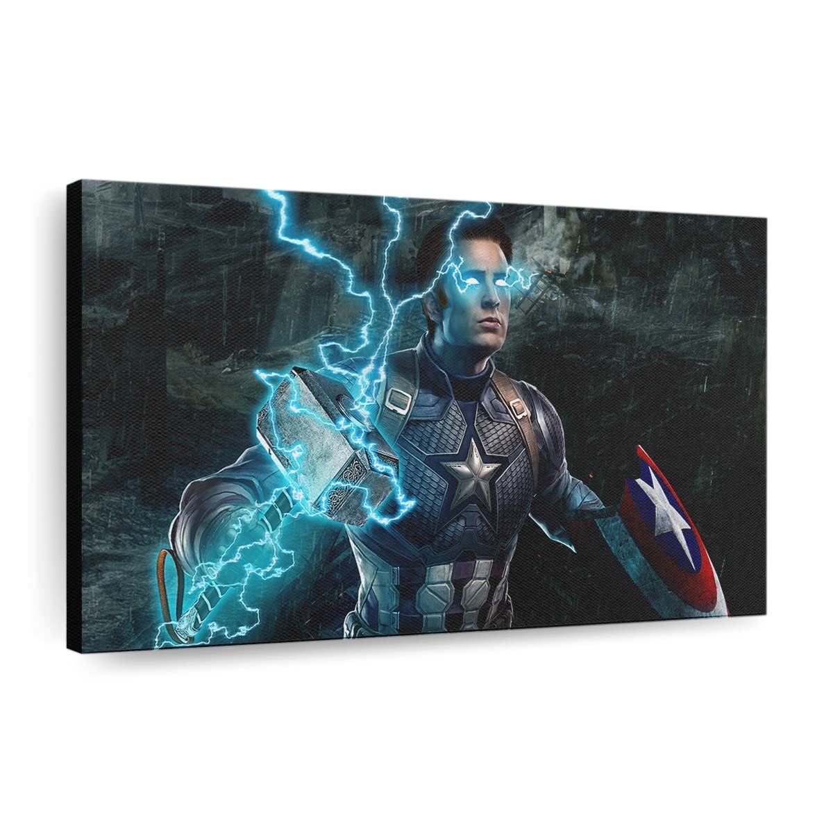 Captain Amerika Mjolnir Avengers Endgame Leinwandbild - Marvel Wanddeko