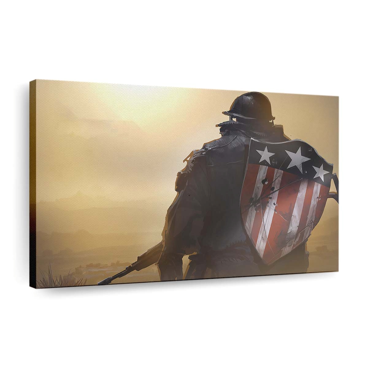 Captain America Schild mit Waffe Leinwandbild - Marvel Wanddeko