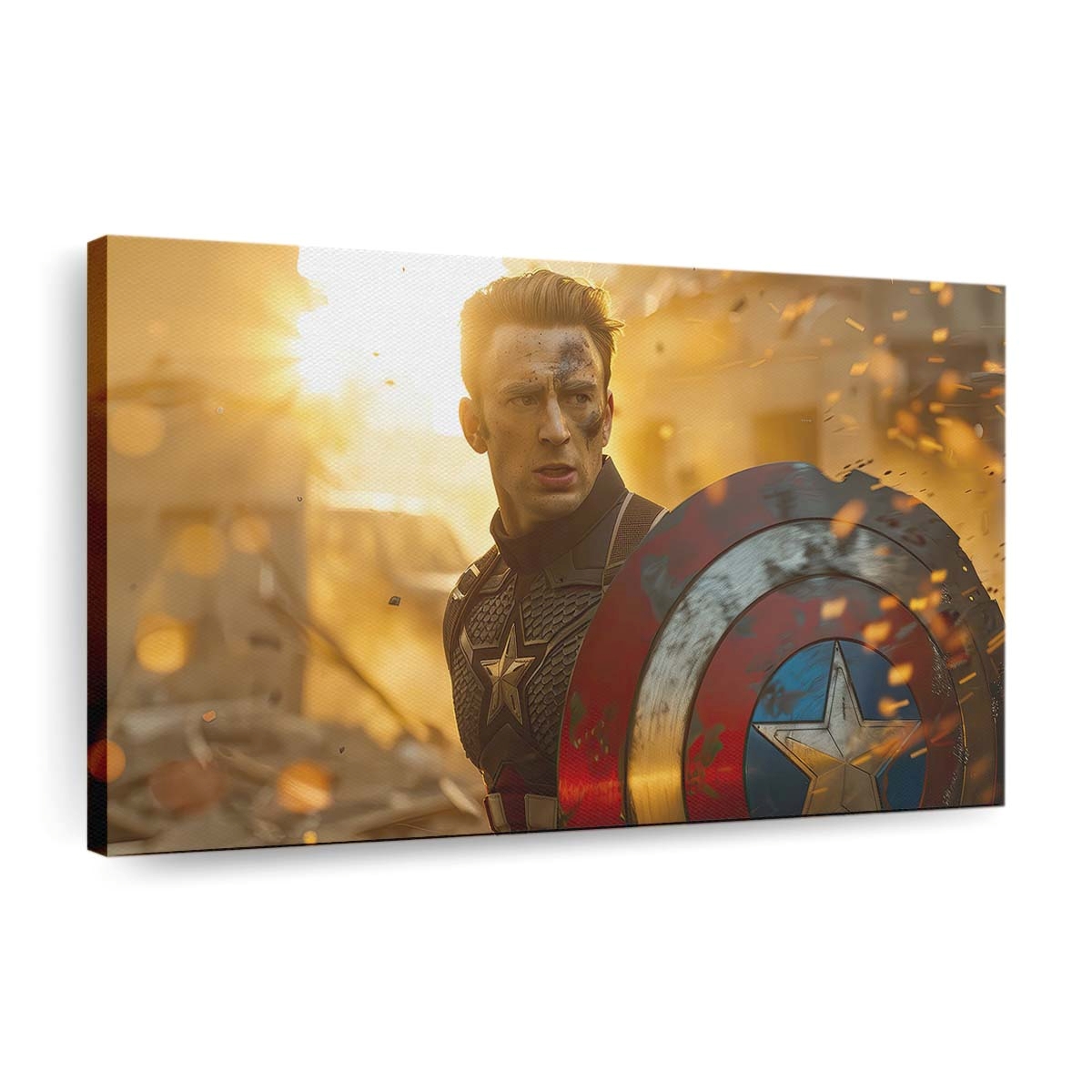 Captain Amerika Donnernder Moment Leinwandbild - Marvel Wanddeko