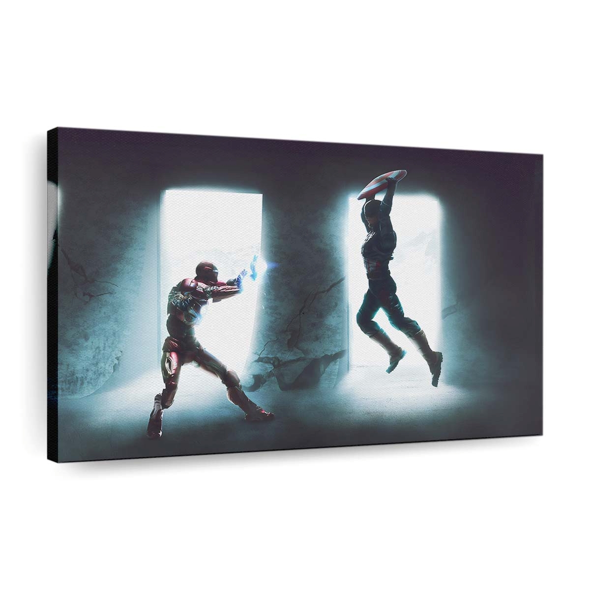 Hauptmann Amerika gegen Eisenmann Leinwandbild - Marvel Wanddeko