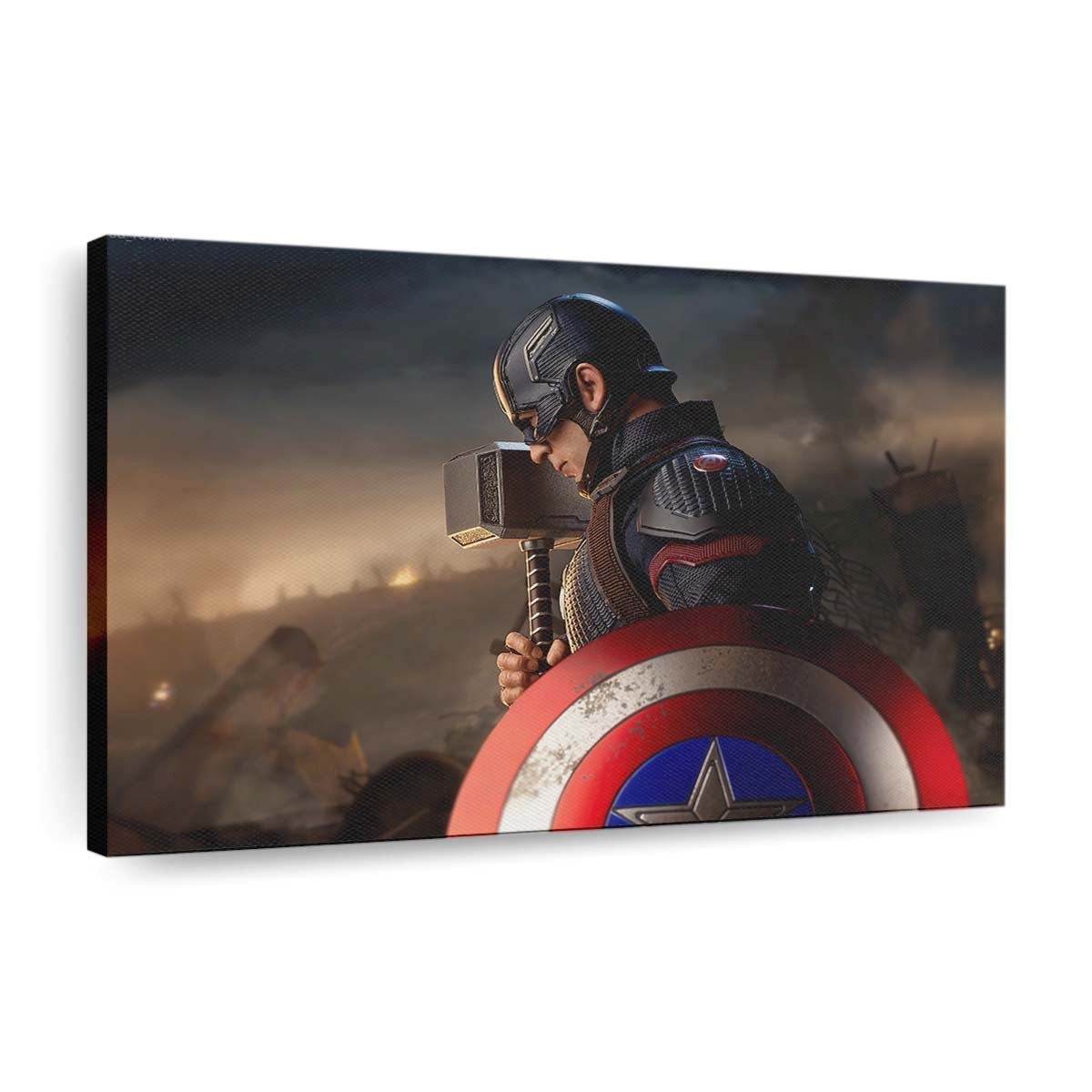 Captain America mit Hammer und Schild Leinwandbild - Marvel Wanddeko