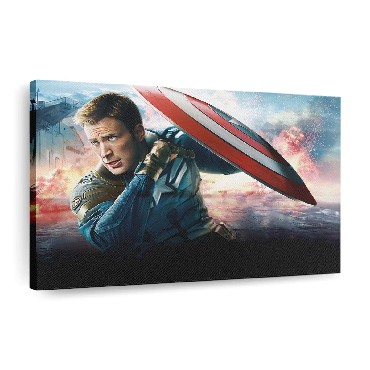 Chris Evans Captain Amerika Armee Leinwandbild - Marvel Wanddeko