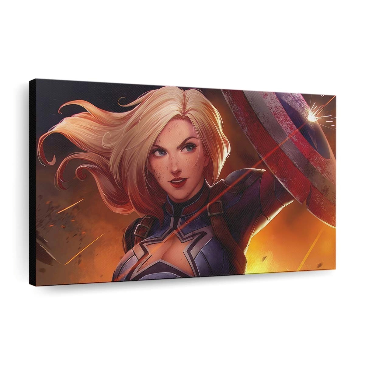 Dame Captain Amerika Kunst Leinwandbild - Marvel Wanddeko