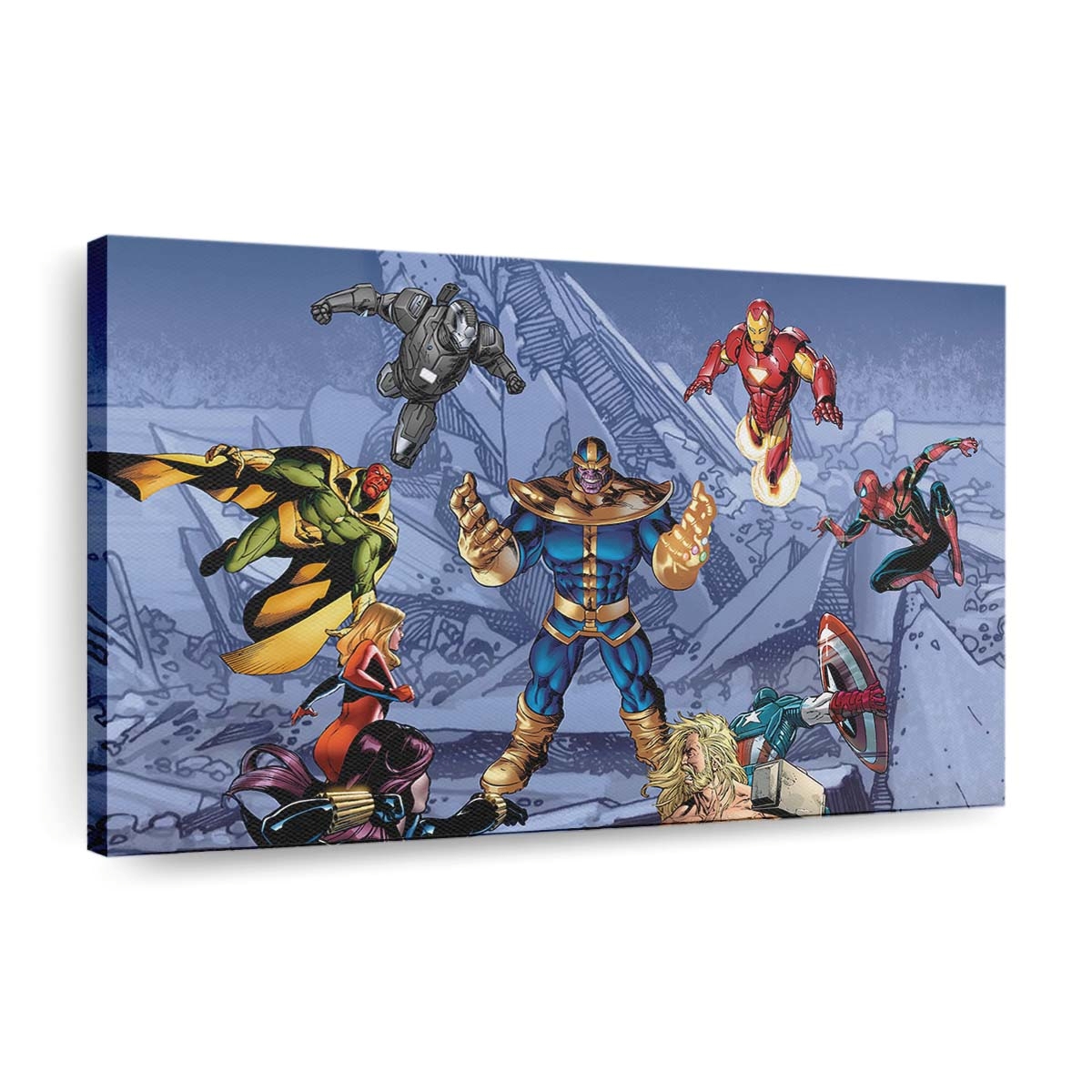 Thanos gegen Superhelden Leinwandbild - Marvel Wanddeko