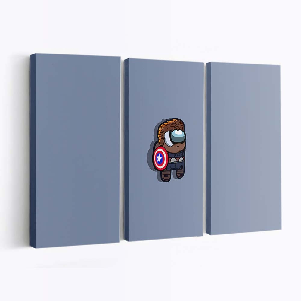 Unter uns Captain America Minimal Leinwandbild - Marvel Wanddeko