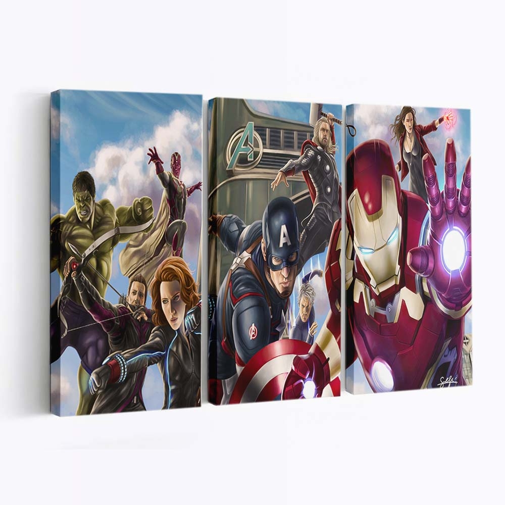 Avengers Assemble Kunstwerk 2 Leinwandbild - Marvel Wanddeko