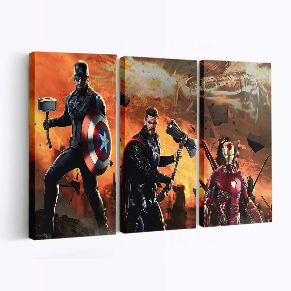 Avengers Endgame Trio Leinwandbild - Marvel Wanddeko