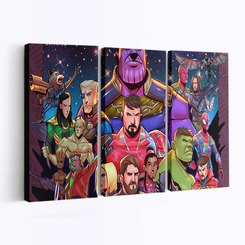 Avengers Infinity War Superhelden Kunstwerk Leinwandbild - Marvel Wanddeko