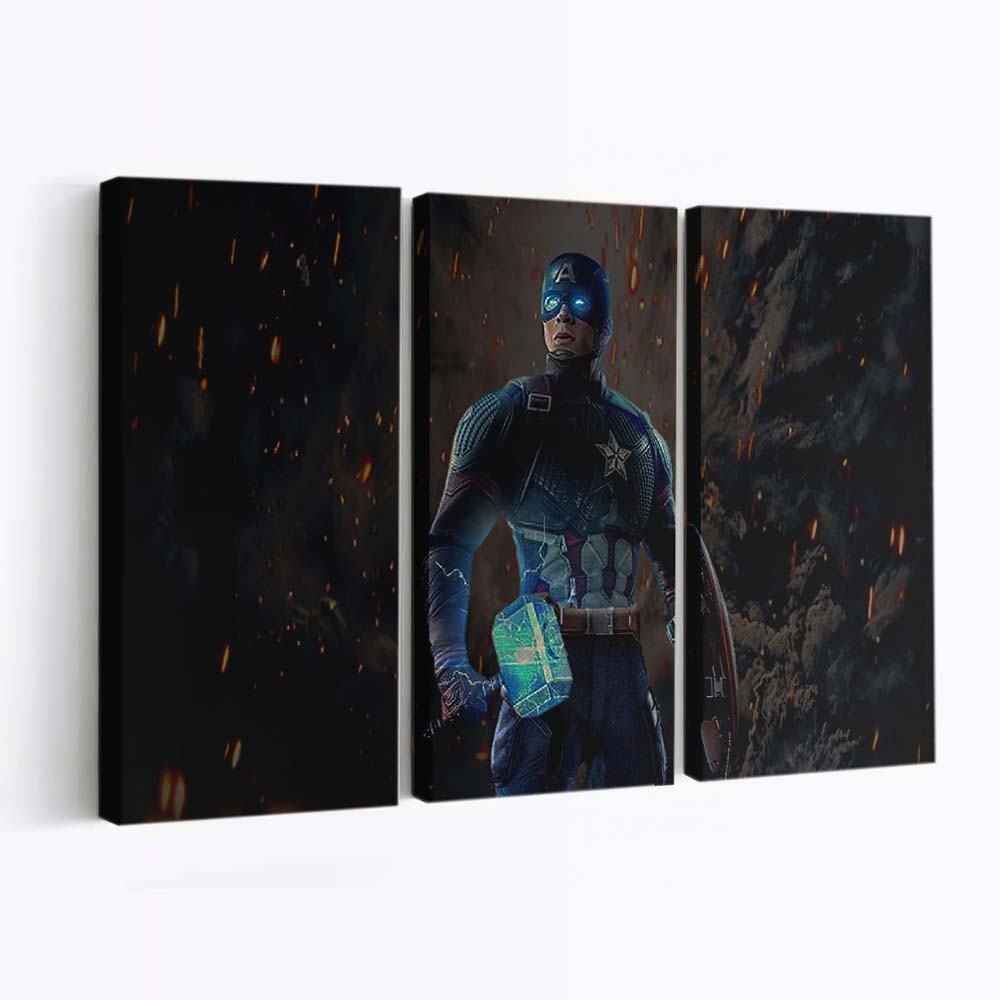Captain Amerika 2020 Hammer Kunst Leinwandbild - Marvel Wanddeko