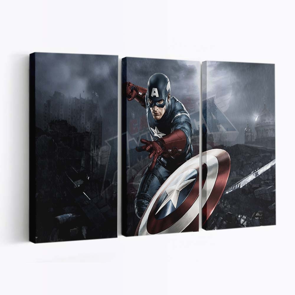 Captain America Kunstwerke Leinwandbild - Marvel Wanddeko
