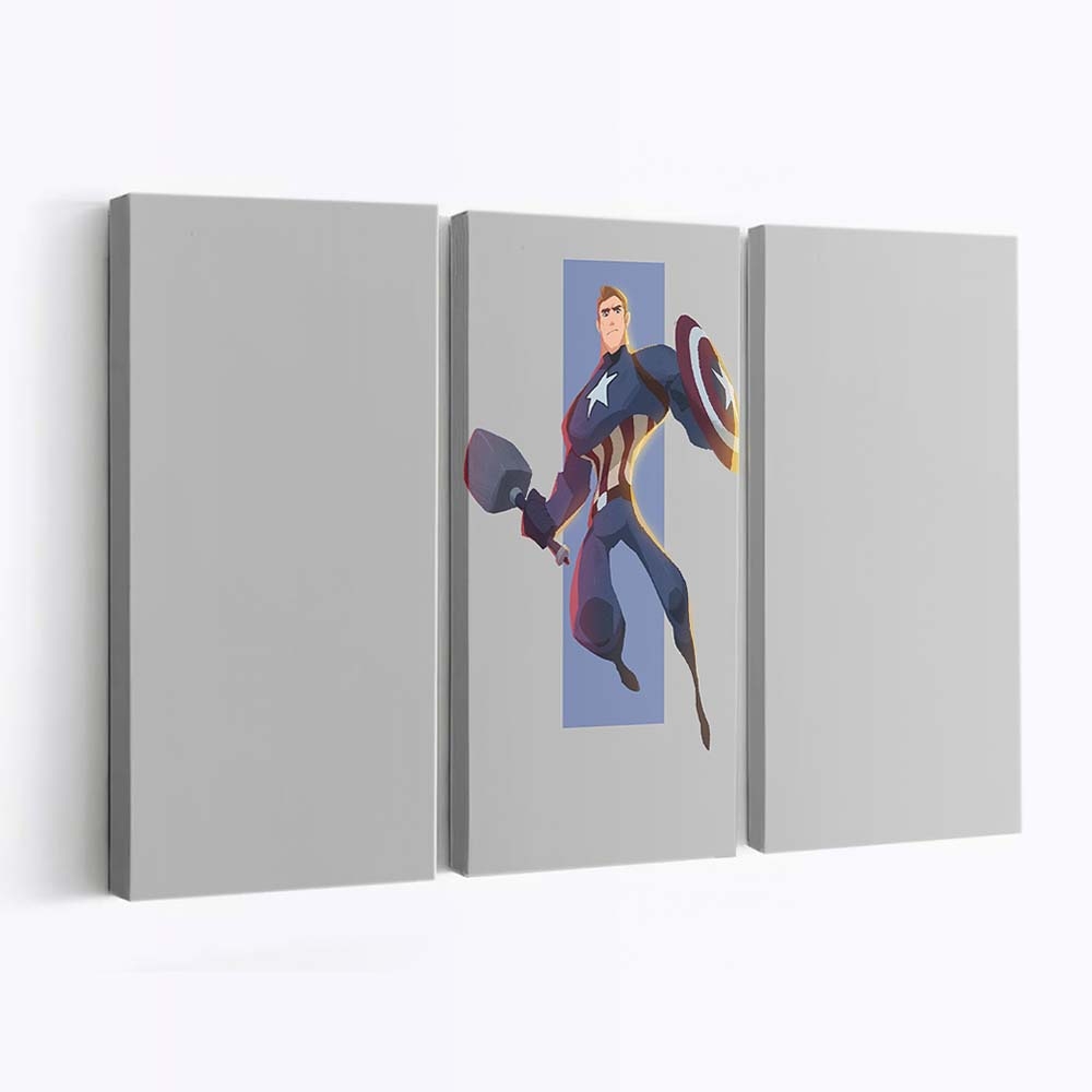 Captain Amerika Minimal Art Leinwandbild - Marvel Wanddeko