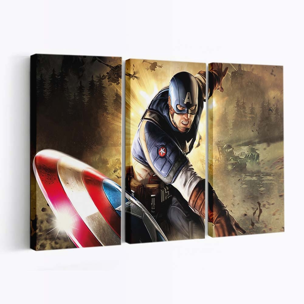 Captain America Kunstwerke 2 Leinwandbild - Marvel Wanddeko