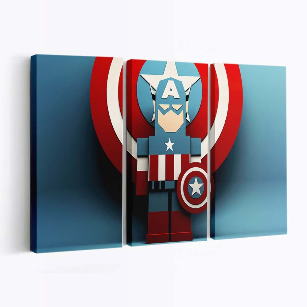 Captain Amerika Minimalismus 3 Leinwandbild - Marvel Wanddeko