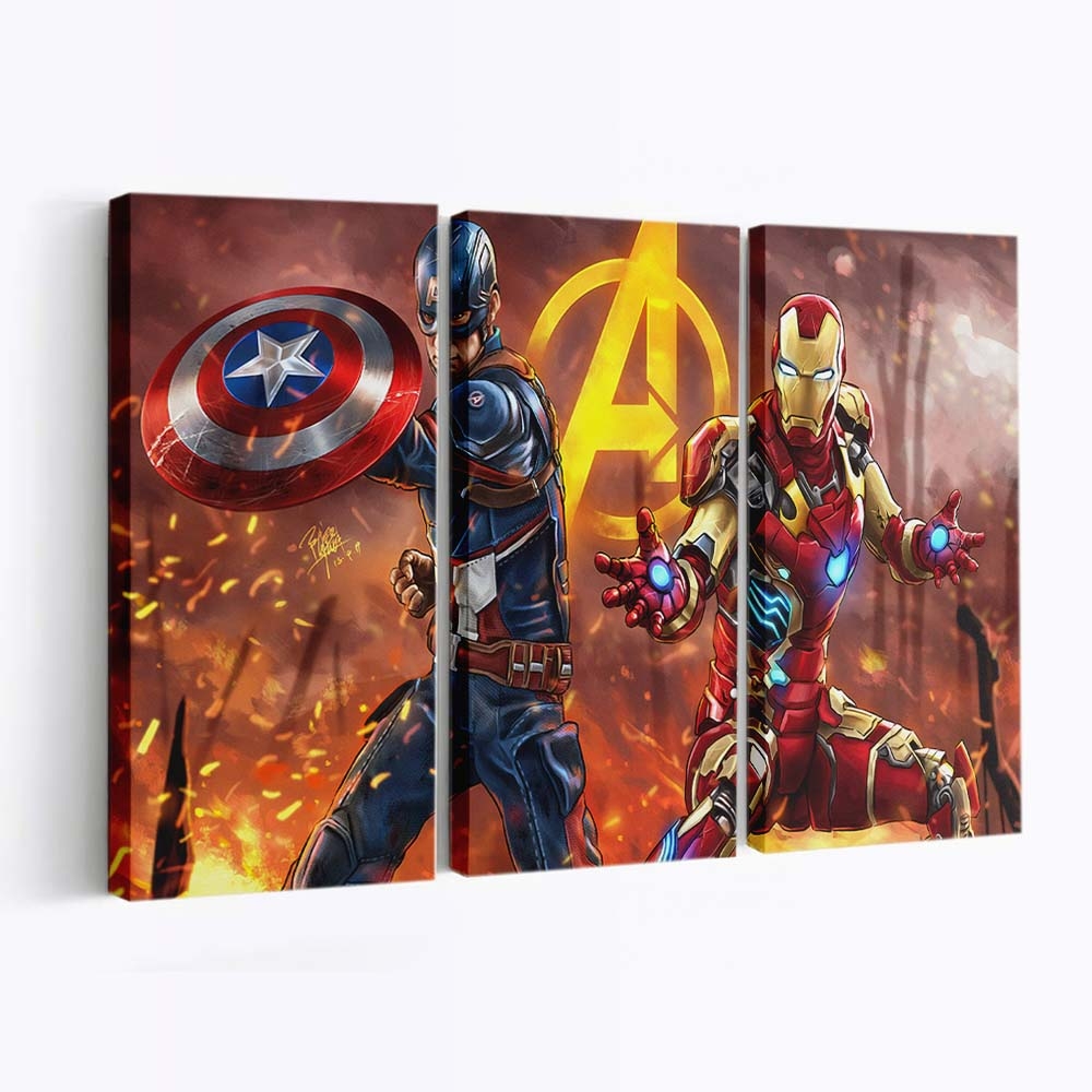 Hauptmann Amerika und Eisenmann Leinwandbild - Marvel Wanddeko