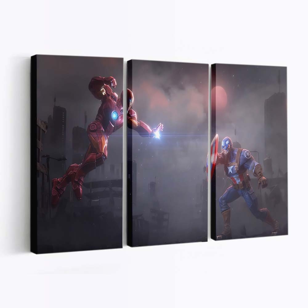 Captain Amerika und Eisenmann Neu Leinwandbild - Marvel Wanddeko