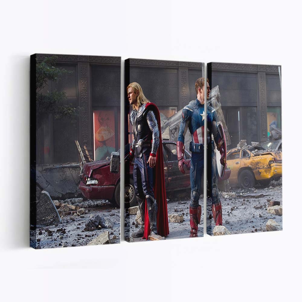 Hauptmann Amerika und Thor 2 Leinwandbild - Marvel Wanddeko