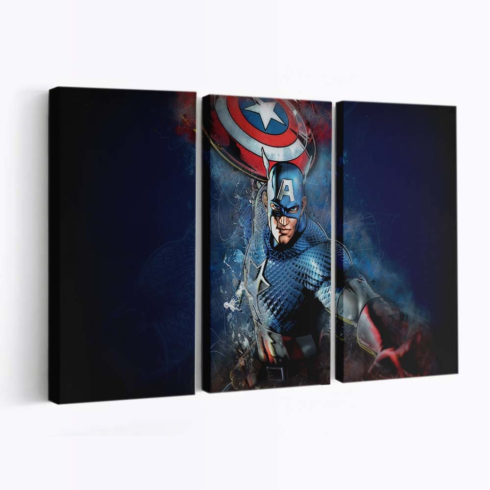 Captain Amerika Kunstwerk 2 Leinwandbild - Marvel Wanddeko