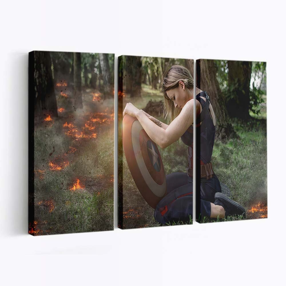 Captain America Girl Cosplay Leinwandbild - Marvel Wanddeko