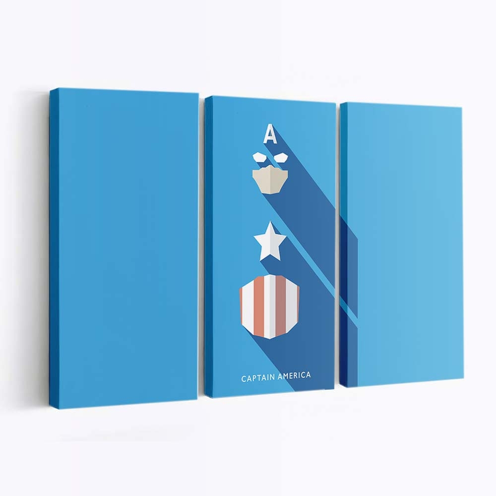 Captain Amerika Minimalistisch Leinwandbild - Marvel Wanddeko