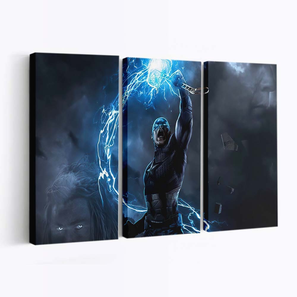 Captain Amerika Mjolnir Neue Kunst Leinwandbild - Marvel Wanddeko