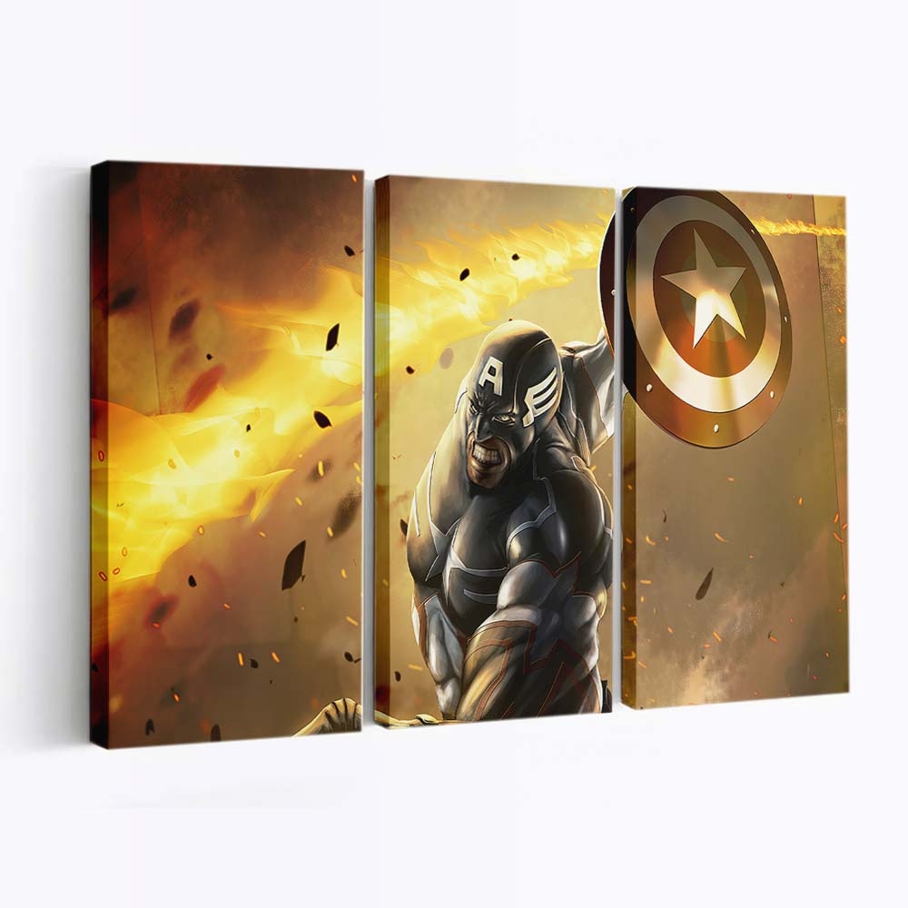 Captain Amerikas Schildkunst Leinwandbild - Marvel Wanddeko