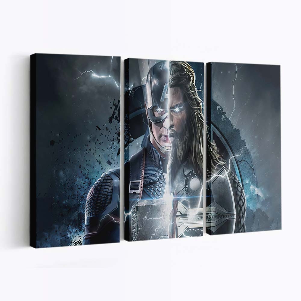 Hauptmann Amerika Thor Leinwandbild - Marvel Wanddeko