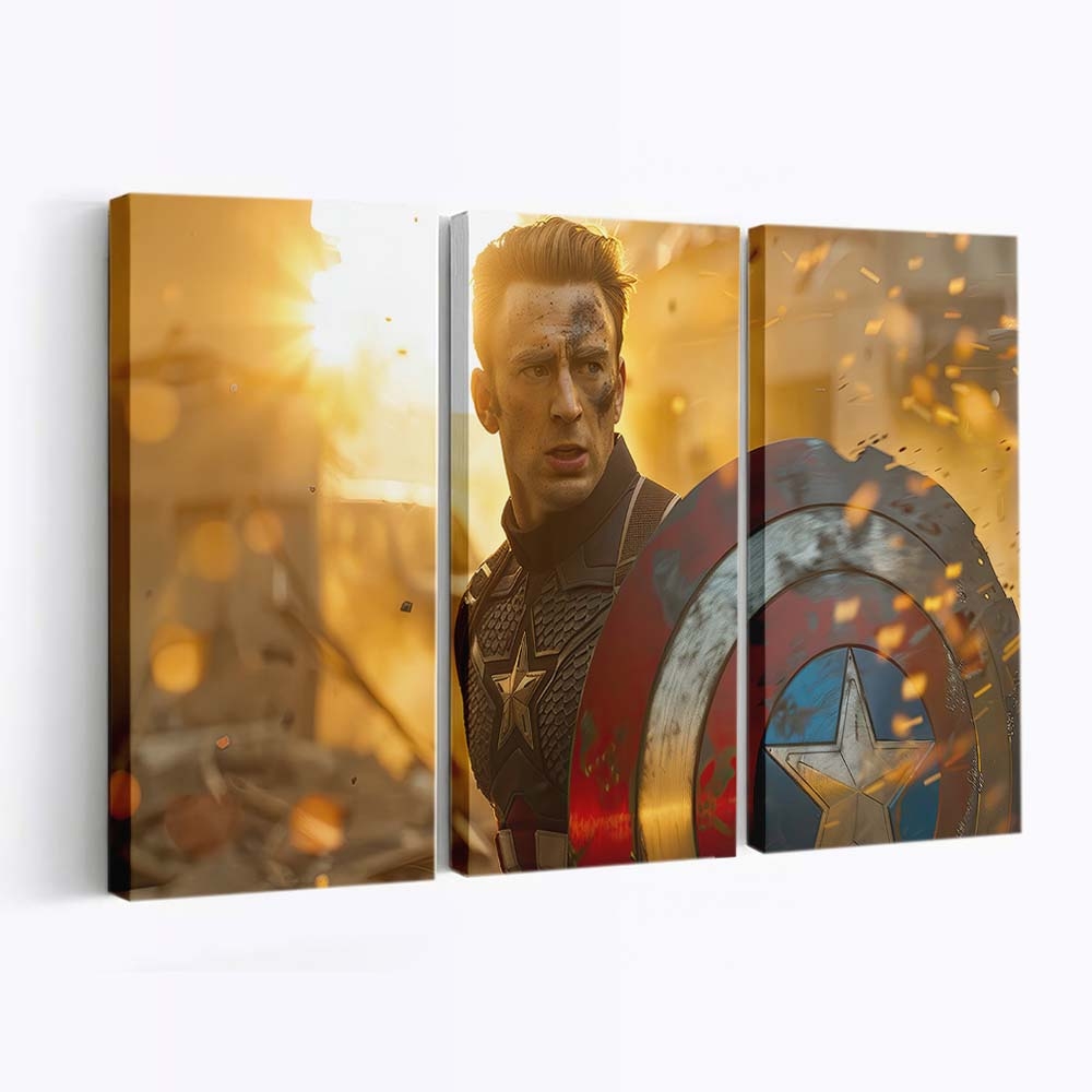 Captain Amerika Donnernder Moment Leinwandbild - Marvel Wanddeko