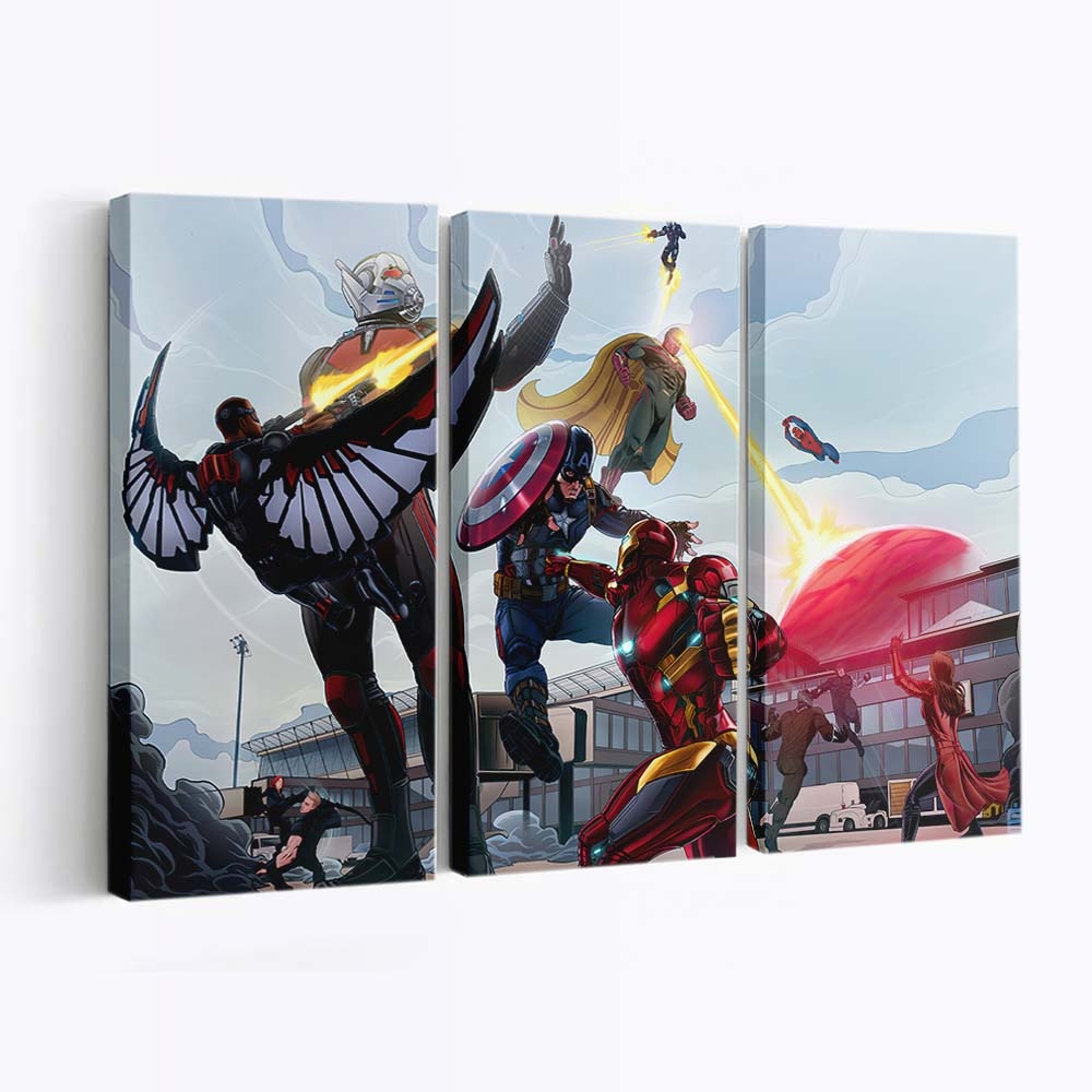 Captain Amerika gegen Eisenmann Leinwandbild - Marvel Wanddeko