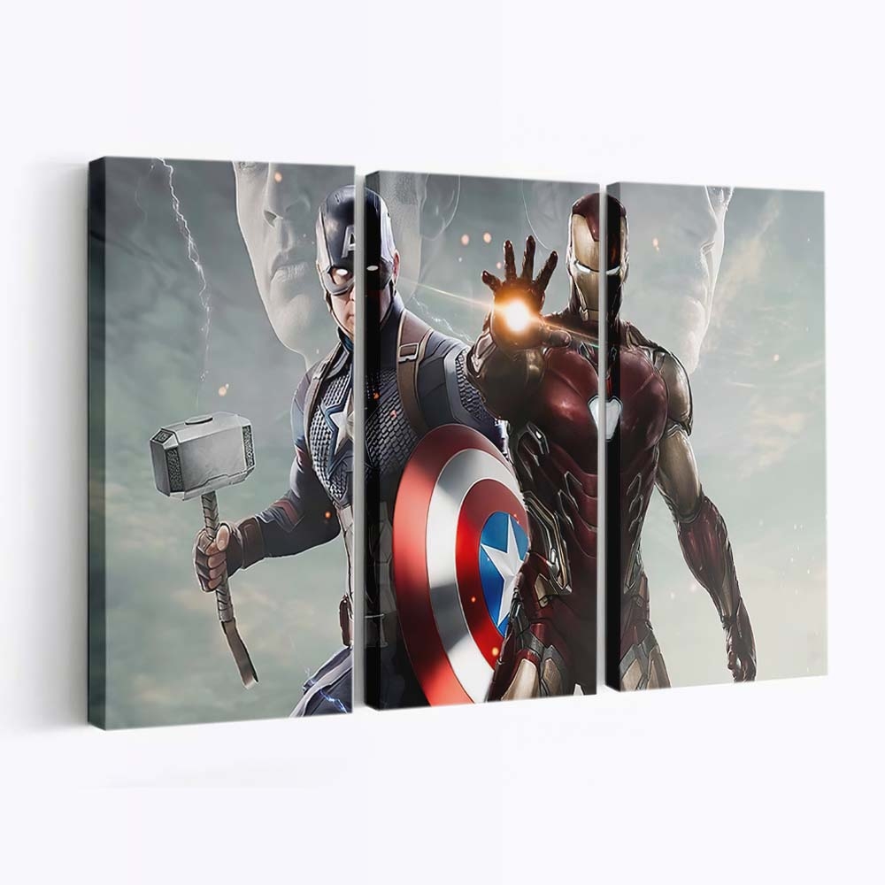 Captain Amerika gegen Iron Man Kunstwerk Leinwandbild - Marvel Wanddeko