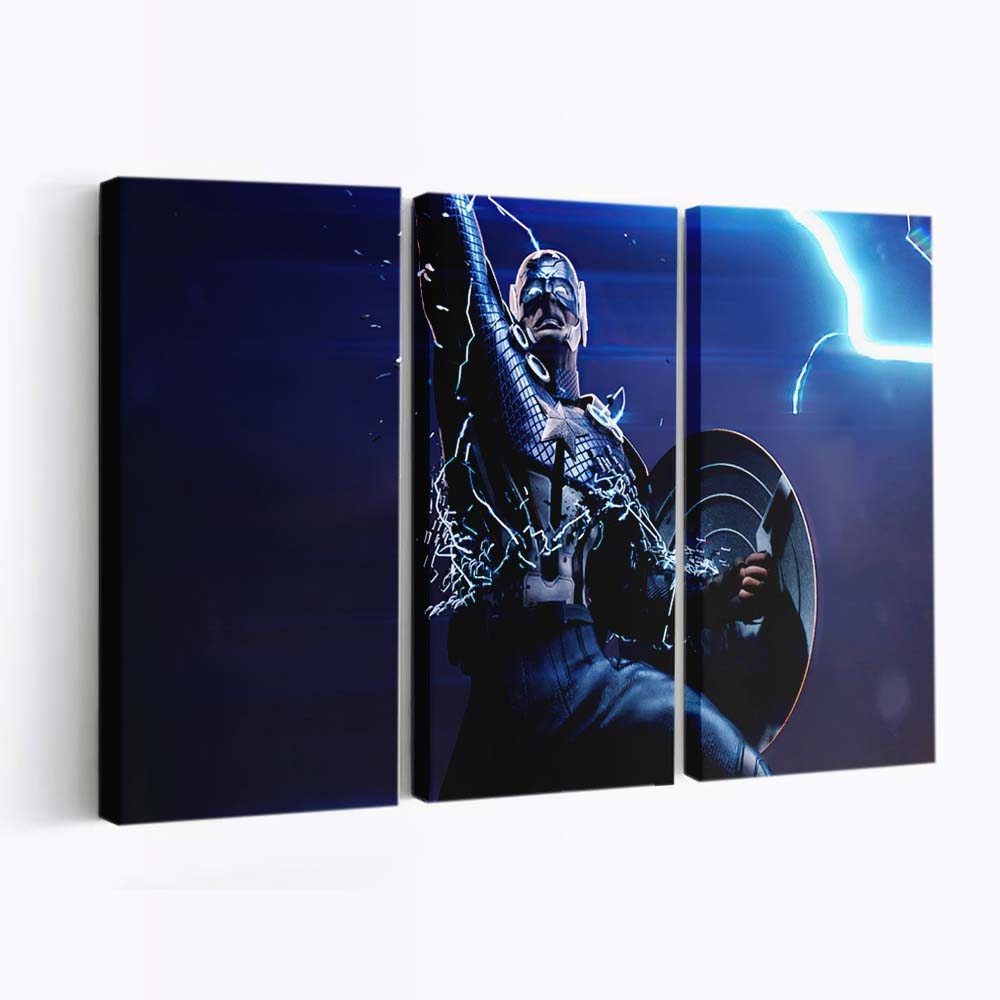 Captain Amerika schwingt Thor Leinwandbild - Marvel Wanddeko