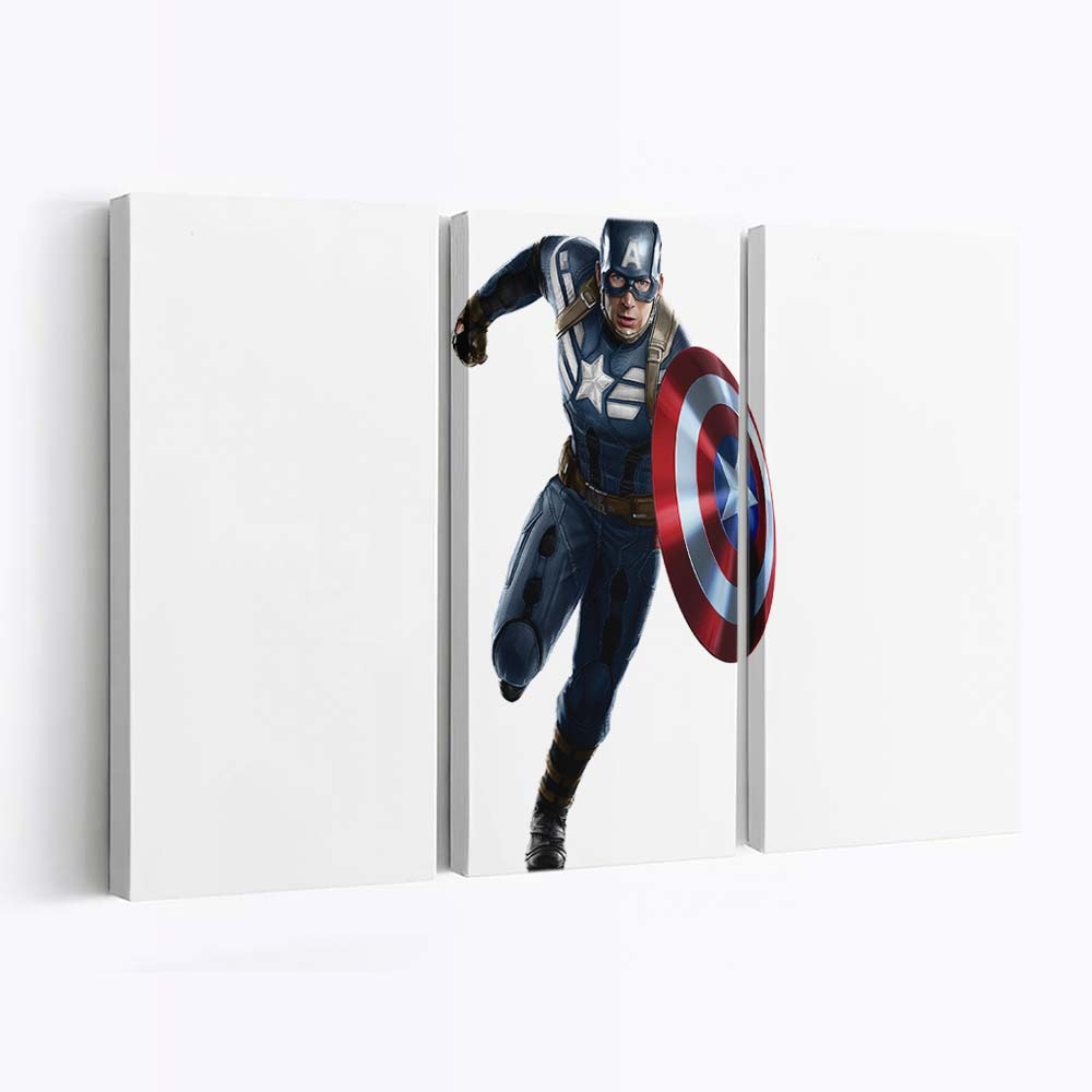 Captain America mit Schild Artwork Leinwandbild - Marvel Wanddeko